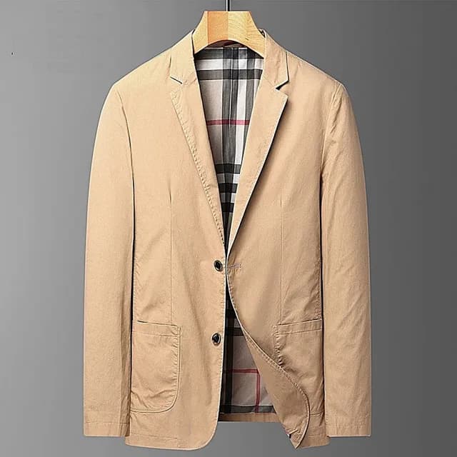 【米蘭精品】現貨出清 西裝外套休閒西服(素色純棉休閒春秋男外套父親節禮物3色74eb6)