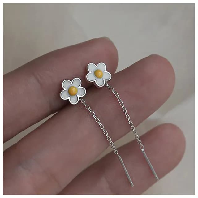 【HaNA 梨花】韓國甜甜妹．雞蛋小花耳線耳環(針式耳環 花朵耳飾 耳圈 耳釘 耳扣)