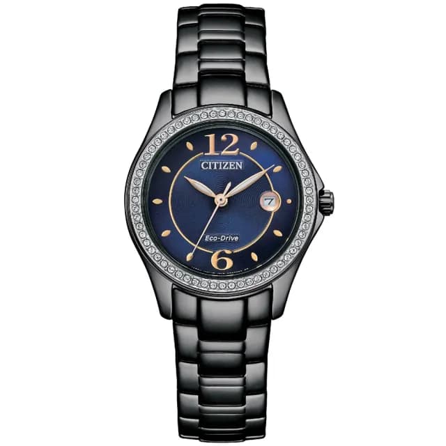 【CITIZEN 星辰】LADYS系列 優雅晶鑽 光動能腕錶 七夕 情人節 送禮 推薦(FE1255-84L)