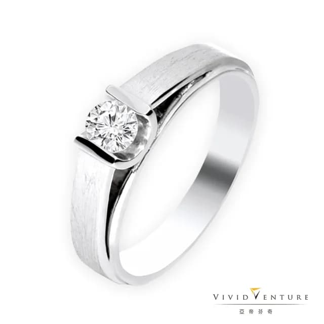 【Vividventure 亞帝芬奇】情人節禮物 GIA 30分 FSI2 鑽戒+20分 鑽石男戒 愛的璀璨(14K/結婚/對戒/套組)