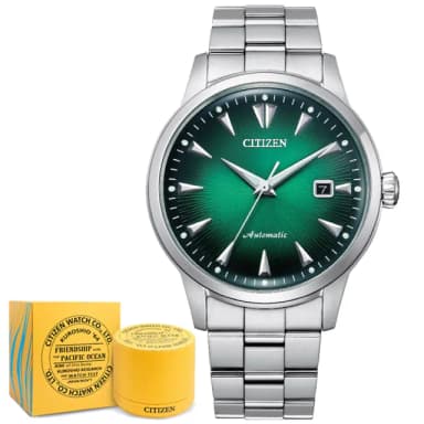 【CITIZEN 星辰】黑潮漸層綠 60小時動力儲存 機械腕錶 畢業禮物 送禮 推薦(NK0007-88X)