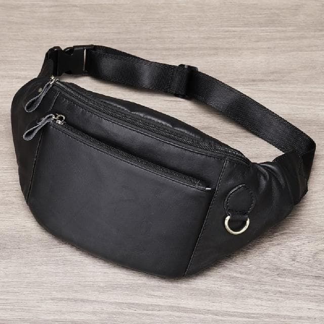 【米蘭精品】現貨+預購 胸包真皮腰包(復古胸背真皮百搭斜跨父親節禮物男包包2色74es26)