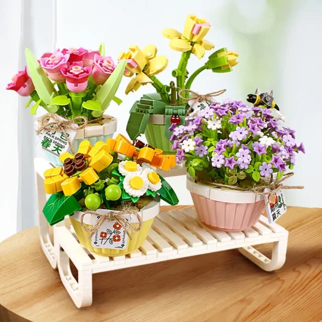 【半島良品】DIY手做積木/微觀花卉系列(LOZ積木花 仿真花 鮮花束 交換禮物 畢業禮物 聖誕禮物 生日禮物)