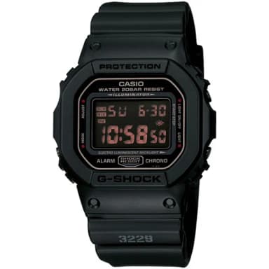 【CASIO 卡西歐】G-SHOCK 經典黑色基本款 當兵系列 捍衛登場 情人節 禮物(黑/DW-5600MS-1)