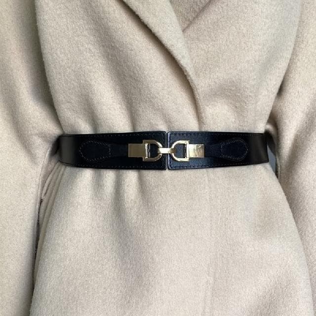 【米蘭精品】現貨+預購 皮帶真皮腰帶(雙扣彈性寬腰封牛皮女配件情人節生日聖誕節交換禮物6色74eg6)