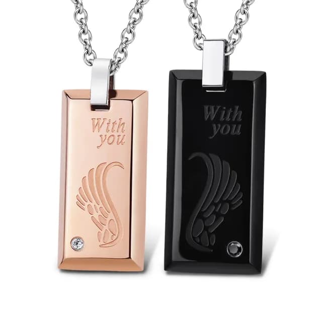 【GIUMKA】快速．項鍊．對鍊．With You．黑/玫(情人節禮物)