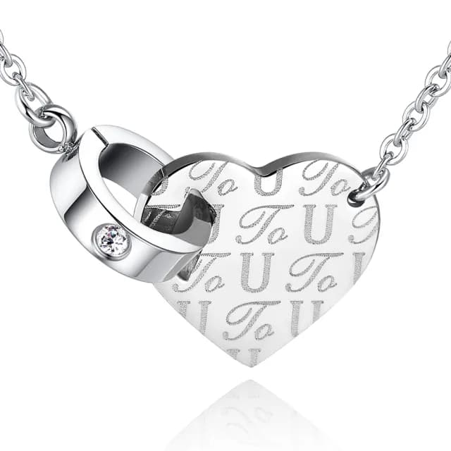 【GIUMKA】快速．LOVE ＴO U．白鋼項鍊．銀色．白鋯(情人節禮物)