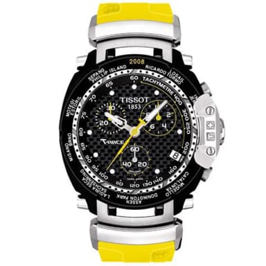 【TISSOT 天梭 官方授權】福利品 MOTO GP 時尚三眼限量男用腕錶-42mm 情人節 禮物(T0274171720101)