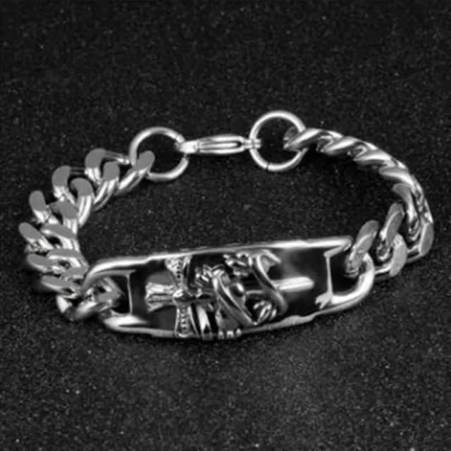 【米蘭精品】父親節禮物 鈦鋼手鍊流行飾品(歐美經典復古耶穌情人節生日聖誕節交換禮物男配件73cp93)