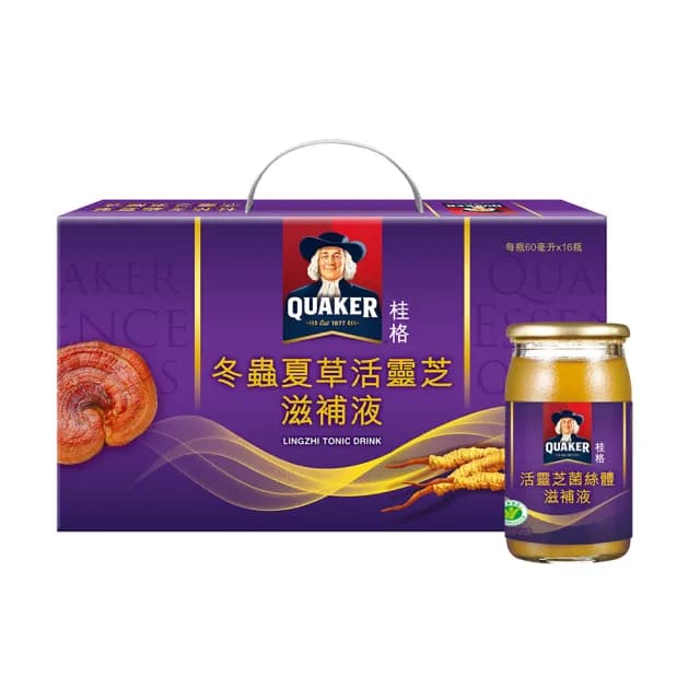 【桂格】冬蟲夏草活靈芝禮盒60ml×16入×1盒(共16入 增強免疫力/打底好體質/送禮推薦)