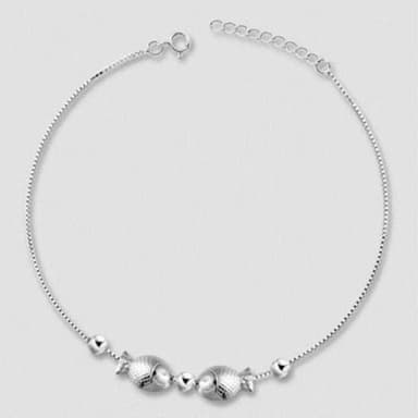 【米蘭精品】現貨+預購 925純銀腳鍊飾品(唯美浪漫接吻小魚情人節生日聖誕節交換禮物73ib3)