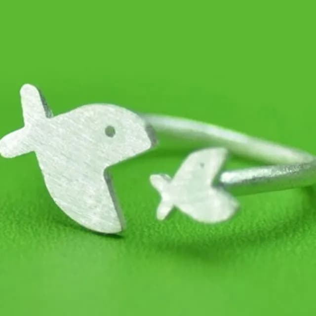 【米蘭精品】現貨+預購 戒指流行銀飾品(小魚造型時尚可愛百搭母親節生日情人節聖誕節交換禮物73ae101)