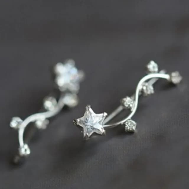 【米蘭精品】現貨+預購 耳環流行銀飾品鑲鑽耳飾(時尚精美星星情人節生日禮物聖誕節交換禮物首選73ag215)