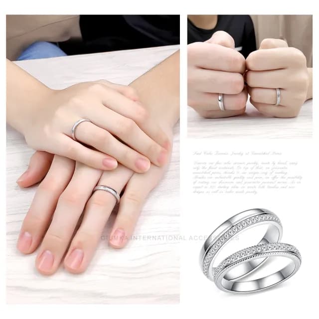 【GIUMKA】情侶戒指．925純銀．尾戒．穿越愛戀．情人節禮物(銀色)