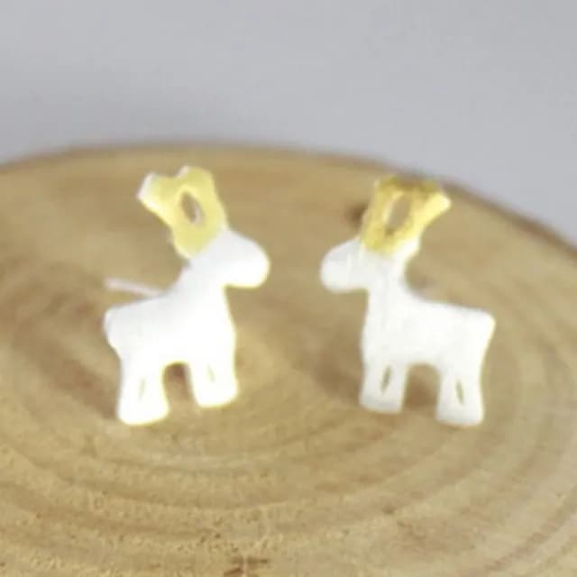 【米蘭精品】現貨+預購 耳環流行銀飾品耳針式耳飾(可愛小鹿情人節生日禮物聖誕節交換禮物首選73ag224)