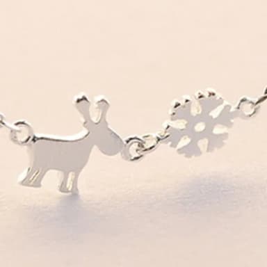 【米蘭精品】現貨+預購 項鍊銀飾品(雪花小鹿造型獨特時尚流行母親節生日情人節聖誕節交換禮物73y11)