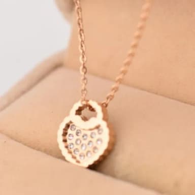 【米蘭精品】現貨+預購 玫瑰金鑲鑽項鍊吊墜子(時尚精巧小桃心流行飾品情人節生日聖誕節交換禮物71x114)