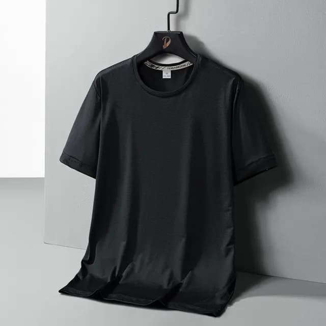 【米蘭精品】現貨+預購 冰絲T恤短袖上衣(速乾透氣薄款休閒男裝父親節禮物7色74ey1)