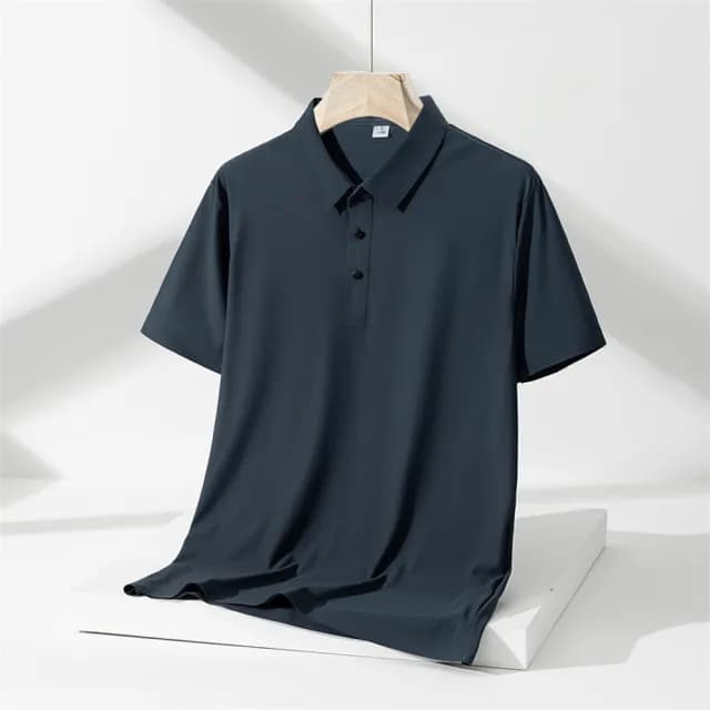 【米蘭精品】現貨+預購 冰絲POLO衫短袖上衣(薄款純色修身休閒男裝父親節禮物9色74ey10)