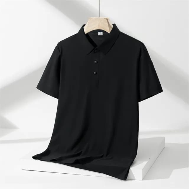 【米蘭精品】現貨+預購 冰絲POLO衫短袖上衣(薄款純色修身休閒男裝父親節禮物9色74ey10)