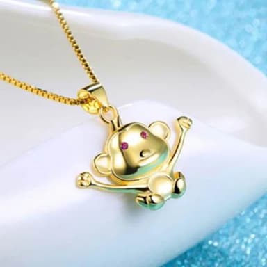 【米蘭精品】現貨+預購 猴子項鍊流行銀飾品(開心精美大方母親節生日情人節聖誕節交換禮物73v108)