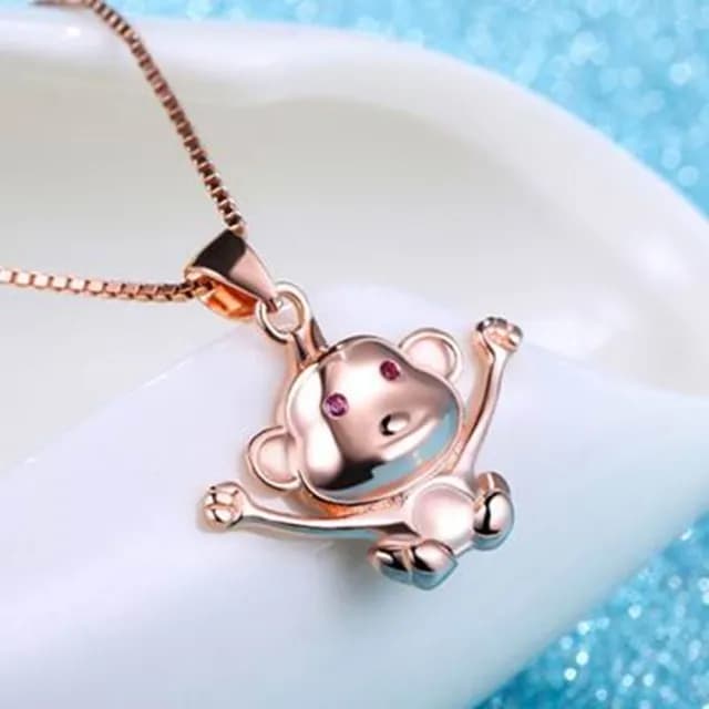 【米蘭精品】現貨+預購 猴子項鍊流行銀飾品(開心精美大方母親節生日情人節聖誕節交換禮物73v108)