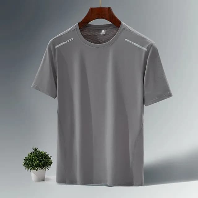 【米蘭精品】現貨+預購 冰絲T恤短袖上衣(修身速乾透氣吸汗男裝父親節禮物4色74ey22)