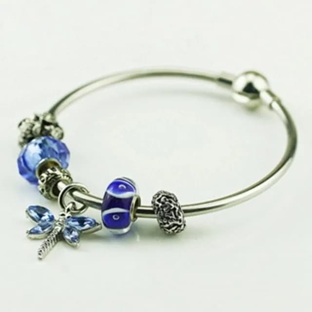 【米蘭精品】現貨+預購 串珠手鍊流行飾品(水晶優雅藍色小蜻蜓時尚母親節情人節生日聖誕節交換禮物73ay193)