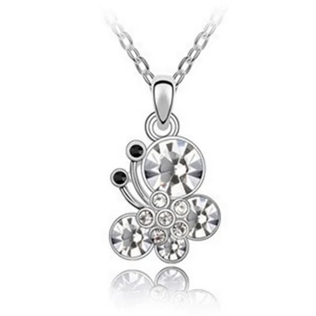 【米蘭精品】現貨+預購 項鍊水晶流行飾品(鑲鑽閃耀翩舞蝴蝶造型母親節情人節生日聖誕節交換禮物5色73aj71)