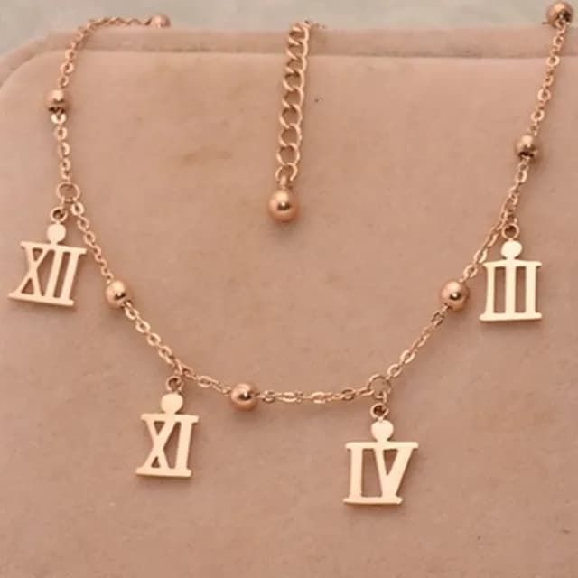 【米蘭精品】現貨+預購 玫瑰金鑲鑽腳鍊流行飾品(時尚羅馬數字母親節生日情人節聖誕節交換禮物71ak56)