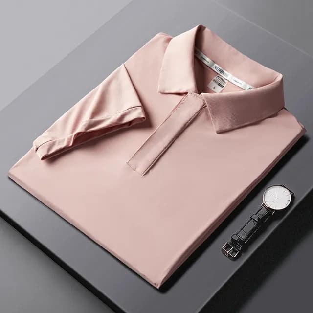 【米蘭精品】現貨+預購 冰絲POLO衫短袖上衣(夏季垂感休閒純色男裝父親節禮物7色74ey29)