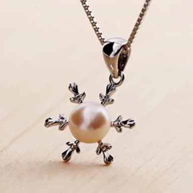 【米蘭精品】現貨+預購 項鍊珍珠流行銀飾品(奢華高貴雪花造型母親節生日情人節聖誕節交換禮物73as47)