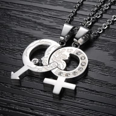 【米蘭精品】現貨+預購 鈦鋼項鍊情侶對鍊飾品(時尚鑲鑽愛神之箭百搭七夕情人節生日禮物2色73cl63)