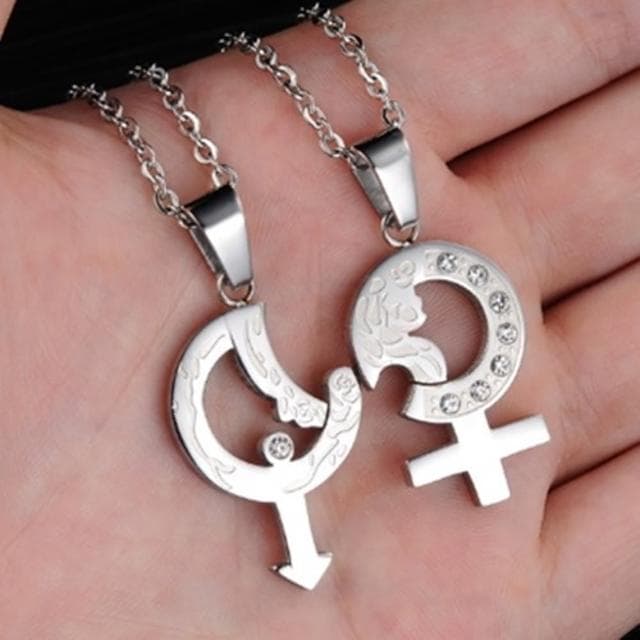 【米蘭精品】現貨+預購 鈦鋼項鍊情侶對鍊飾品(時尚鑲鑽愛神之箭百搭七夕情人節生日禮物2色73cl63)