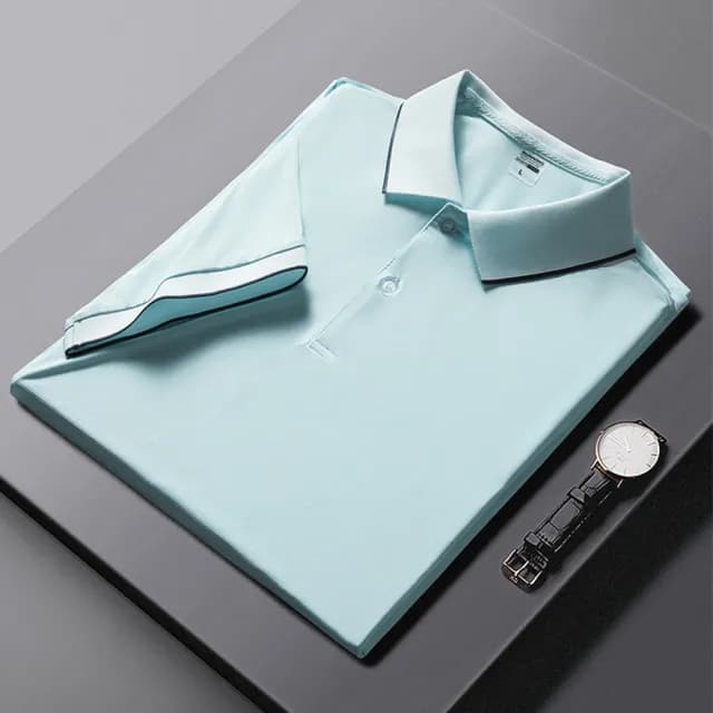 【米蘭精品】現貨+預購 冰絲POLO衫短袖上衣(夏季時尚純色速乾男裝父親節禮物6色74ey30)