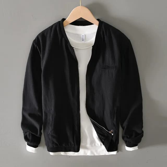 【巴黎精品】父親節禮物 棒球外套休閒夾克(經典復古純色寬鬆男外套5色a1bv8)