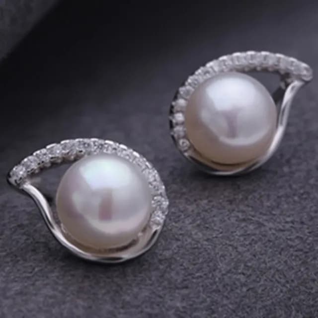【米蘭精品】現貨+預購 珍珠耳環流行銀飾品(鑲鑽優雅高貴時尚母親節生日情人節聖誕節交換禮物73ah52)