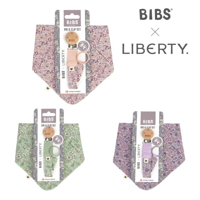 BIBSxLiberty 新生兒大禮包/新生兒禮盒(矽膠安撫奶嘴/奶嘴收納盒/安撫巾/圍兜/奶嘴鍊組/ 有機棉蓋毯)