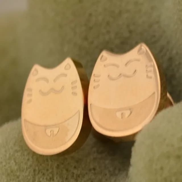 【米蘭精品】現貨+預購 玫瑰金耳環流行飾品(可愛招財貓流行母親節生日情人節聖誕節交換禮物71at59)
