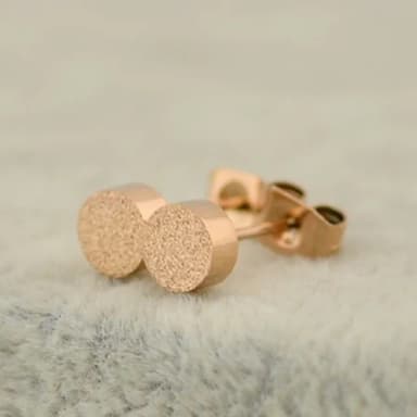 【米蘭精品】現貨+預購 玫瑰金耳環流行飾品(磨砂小巧可愛簡約時尚母親節生日情人節聖誕節交換禮物71at41)