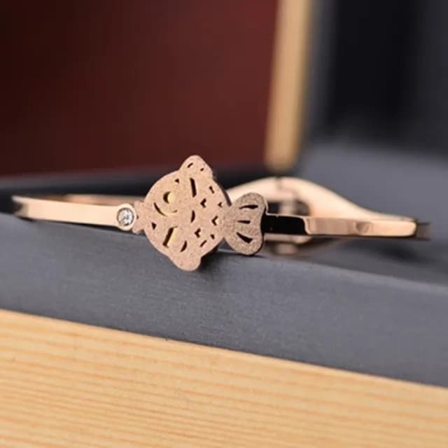 【米蘭精品】現貨+預購 玫瑰金手環流行飾品(磨砂可愛小魚流行母親節生日情人節聖誕節交換禮物71ap24)