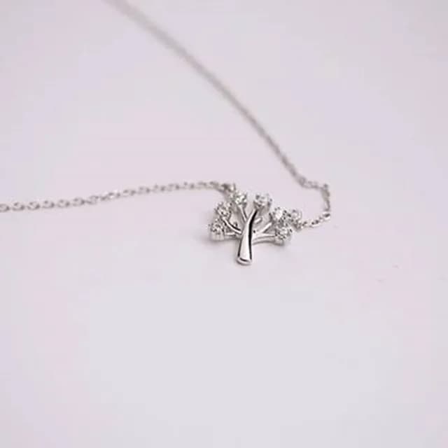 【米蘭精品】現貨+預購 項鍊鑲鑽流行銀飾品(大方吸晴小樹造型母親節生日情人節聖誕節交換禮物73as11)