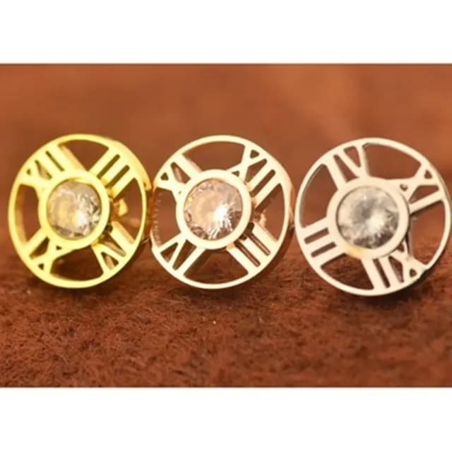 【米蘭精品】現貨+預購 玫瑰金鑲鑽耳環飾品(圓形羅馬數字時尚母親節生日情人節聖誕節交換禮物3色71at109)