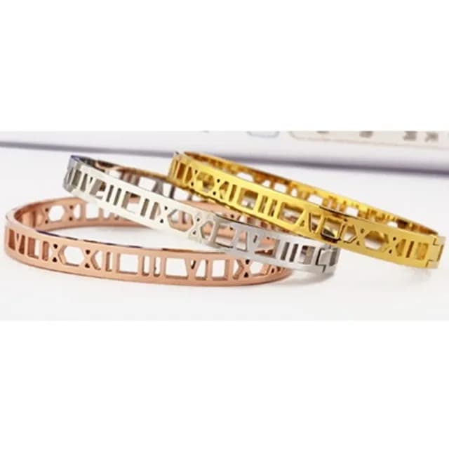 【米蘭精品】現貨+預購 玫瑰金手環流行飾品(鏤空羅馬數字精選時尚母親節生日情人節禮物3色71ap30)