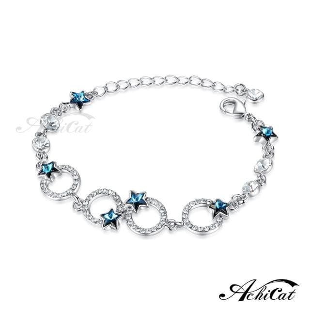 【AchiCat】女手鍊．星星．藍色．鋯石(新年禮物)