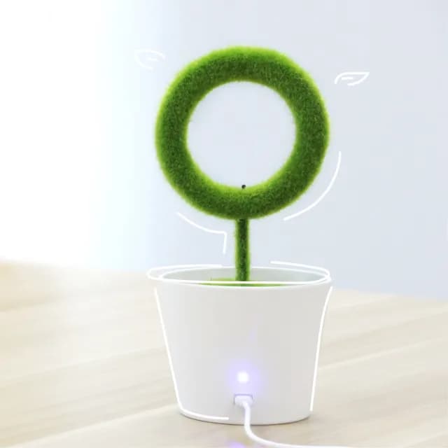 【辦公室小物】仿真綠植盆栽空氣淨化器(小型清淨機 負離子 除臭抑菌 粉塵 空污 過敏 禮物 居家擺飾)