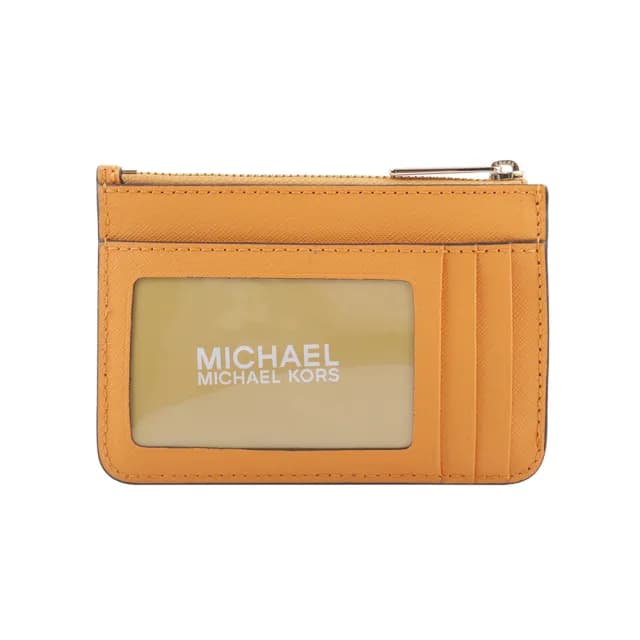 【Michael Kors】素面皮革零錢包/卡夾/鑰匙包(蜂蜜黃)