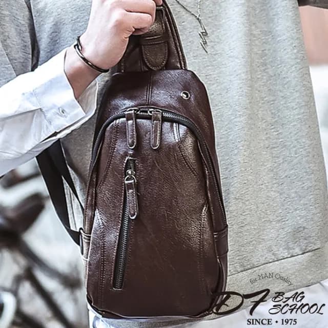 【DF BAGSCHOOL】情人節禮物 韓版高質感PU款單肩斜背包-共2色
