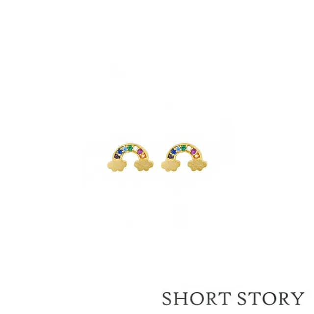 【SHORT STORY】繽紛彩紅鍍14K金耳環