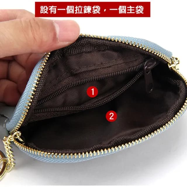 【KISSDIAMOND】雙11 日系簡約頭層牛皮拉鍊零錢包(真皮包包 真皮包/KDB-0021)